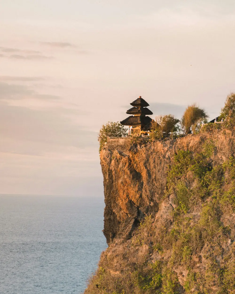 A temple on a cliff above the sea at Uluwatu
